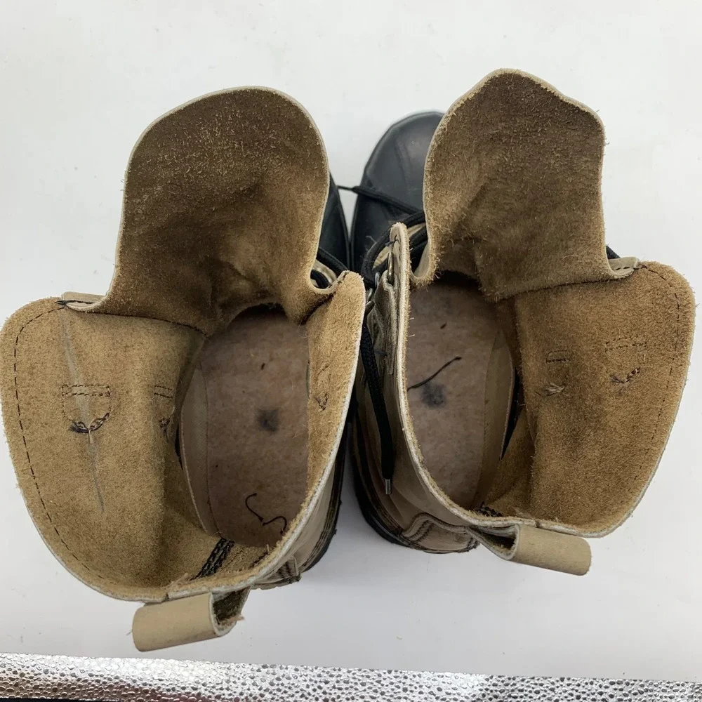 Sorel Womens Caribou Boots 7 Beige Buff Leather Rubber Wool Liner Vintage Canada